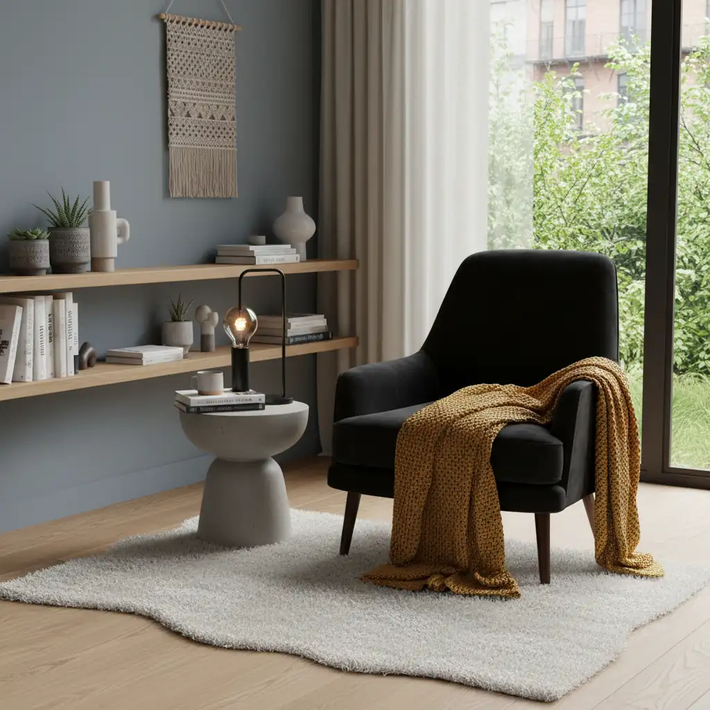 Cozy modern reading nook