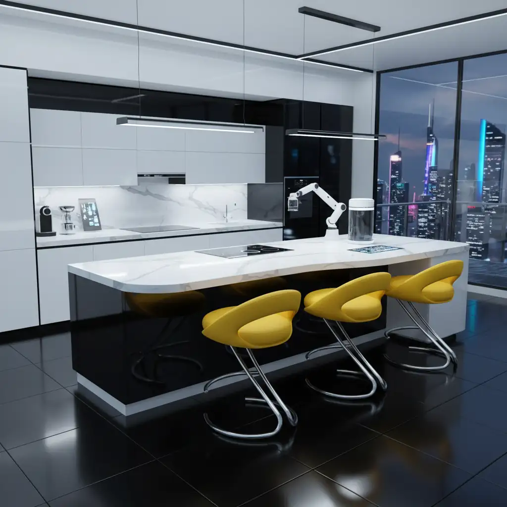 Modern kitchen 3D render